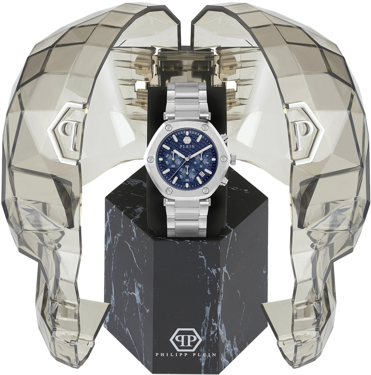 Philipp Plein PWZBA0323 The Hexagon Chrono horloge Blauw