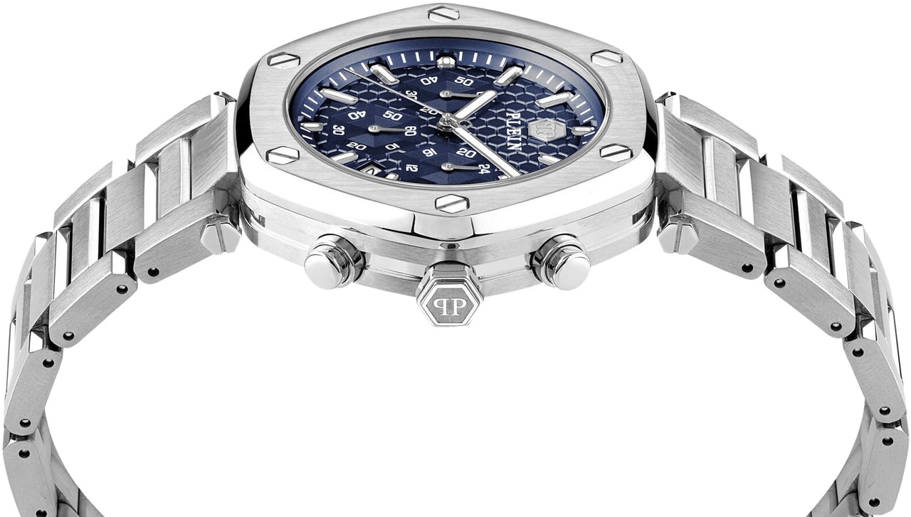 Philipp Plein PWZBA0323 The Hexagon Chrono horloge Blauw