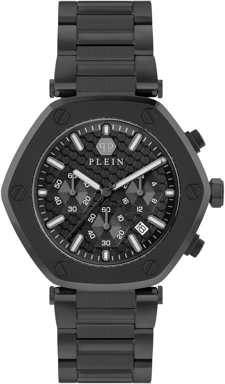 Philipp Plein PWZBA0623 The Hexagon Chrono horloge Zwart