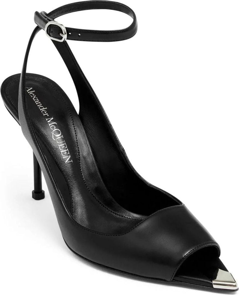 Alexander McQueen Punk 90mm ankle-strap sandal Zwart