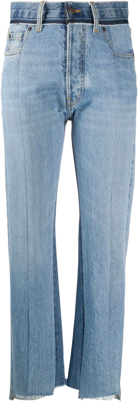 Maison Margiela 5 Pockets Mixed Denim Blauw