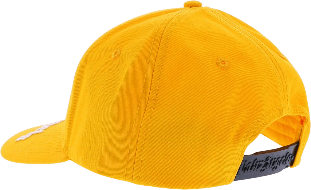 Palm Angels Heren Curved Logo Cap Yellow White Neutraal