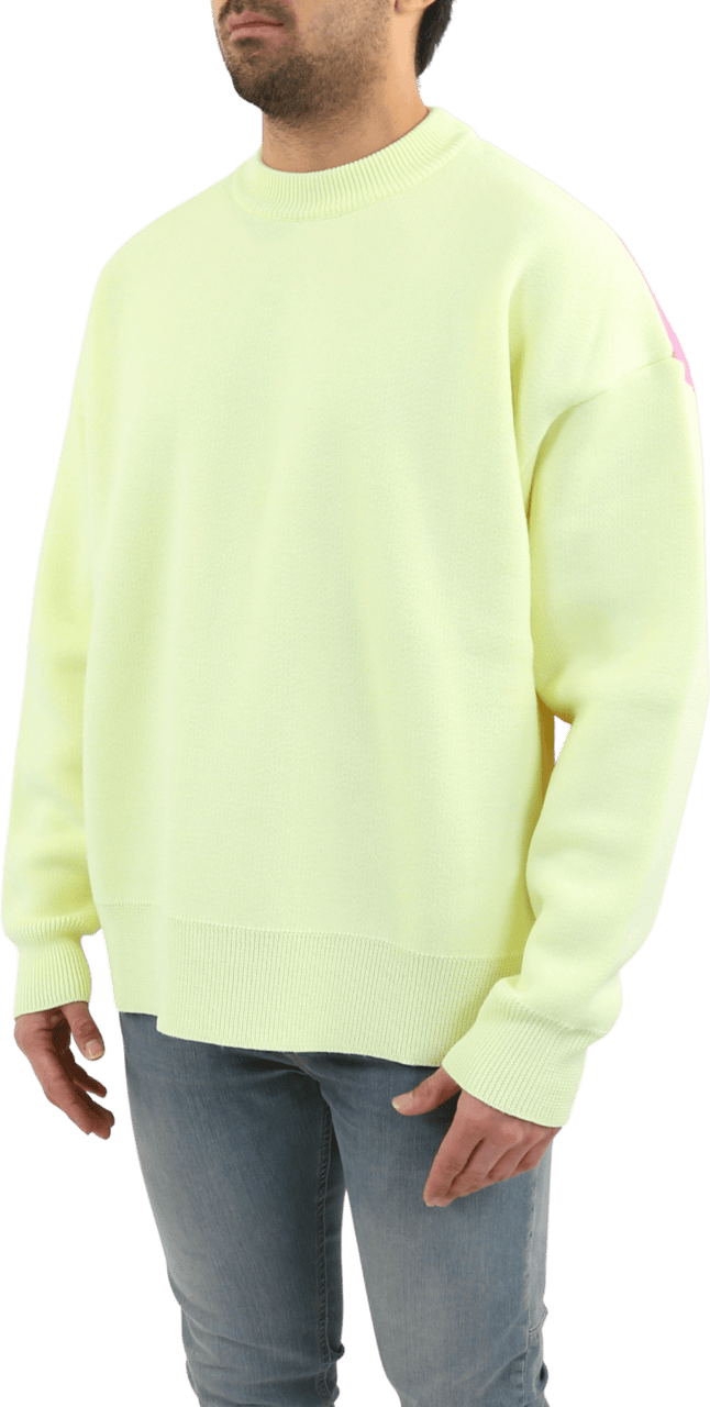 Palm Angels Heren Intarsia Palm Sweater Lime Gre Neutraal