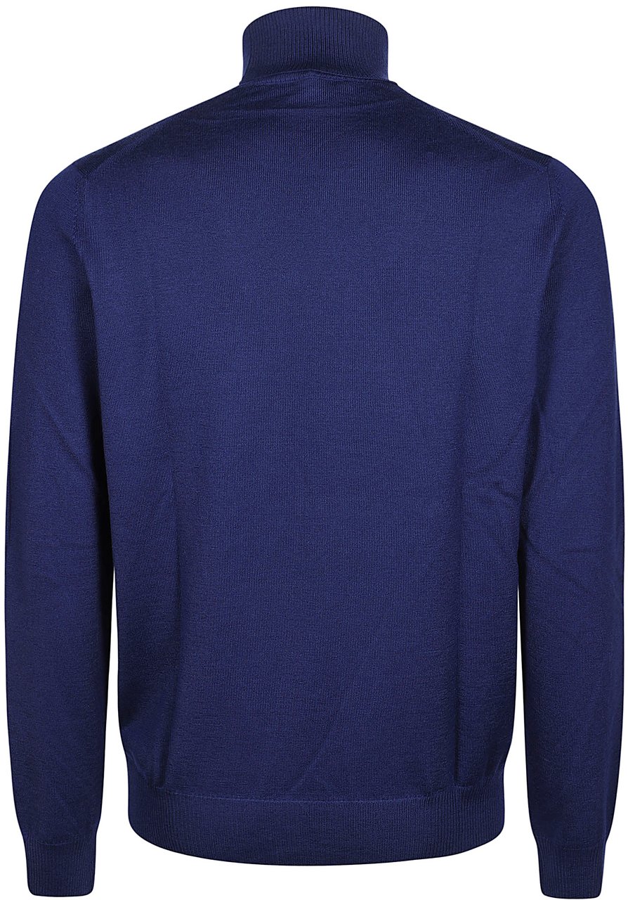 Fay Turtle Neck Sweater Blue Blauw