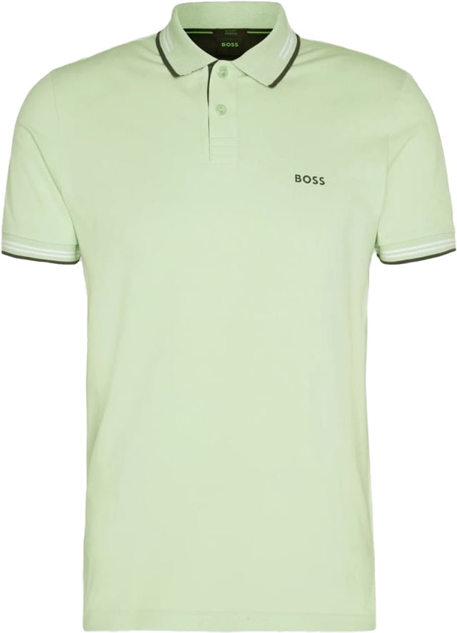 Boss BOSS Paul Curved Polo Open Green Groen