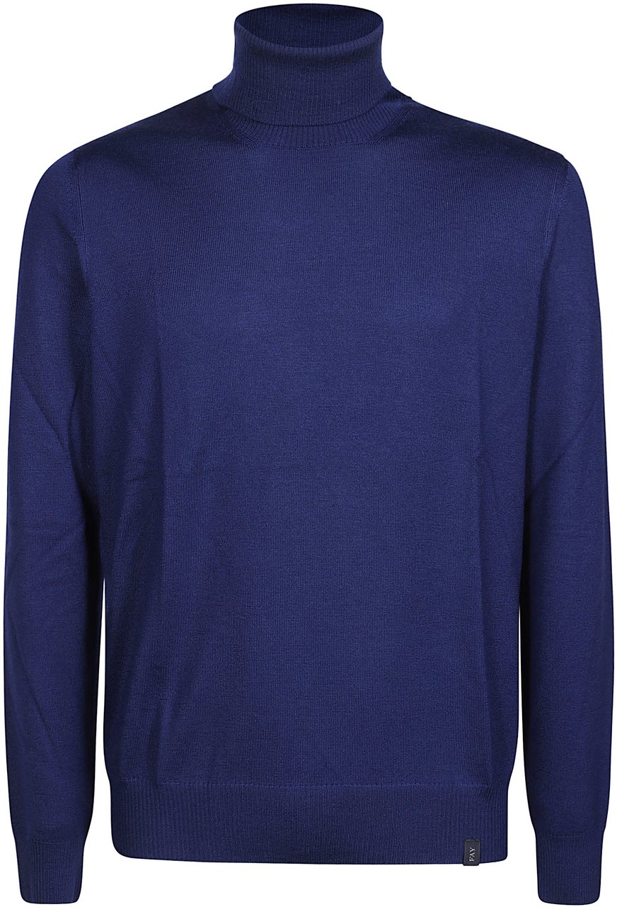 Fay Turtle Neck Sweater Blue Blauw