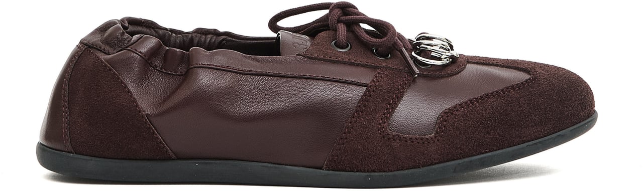 3JUIN Sneakers Flat Pelle Bordeaux Rood