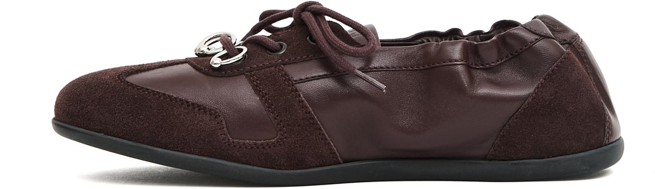 3JUIN Sneakers Flat Pelle Bordeaux Rood