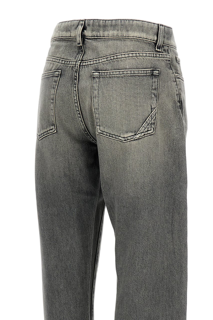 3X1 Mid-Rise Gray Jeans With Classic Five-Pocket Design Grijs