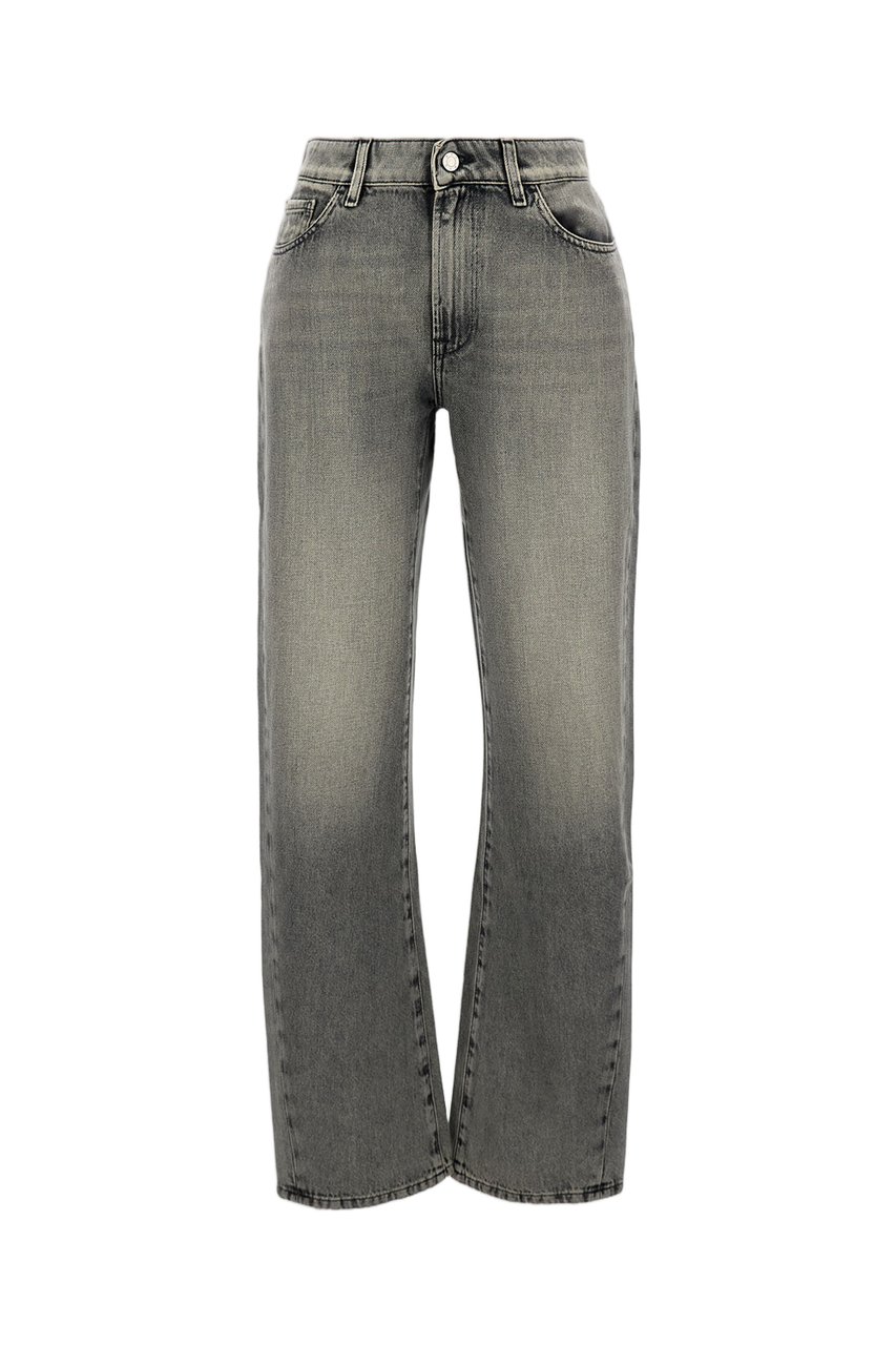 3X1 Mid-Rise Gray Jeans With Classic Five-Pocket Design Grijs