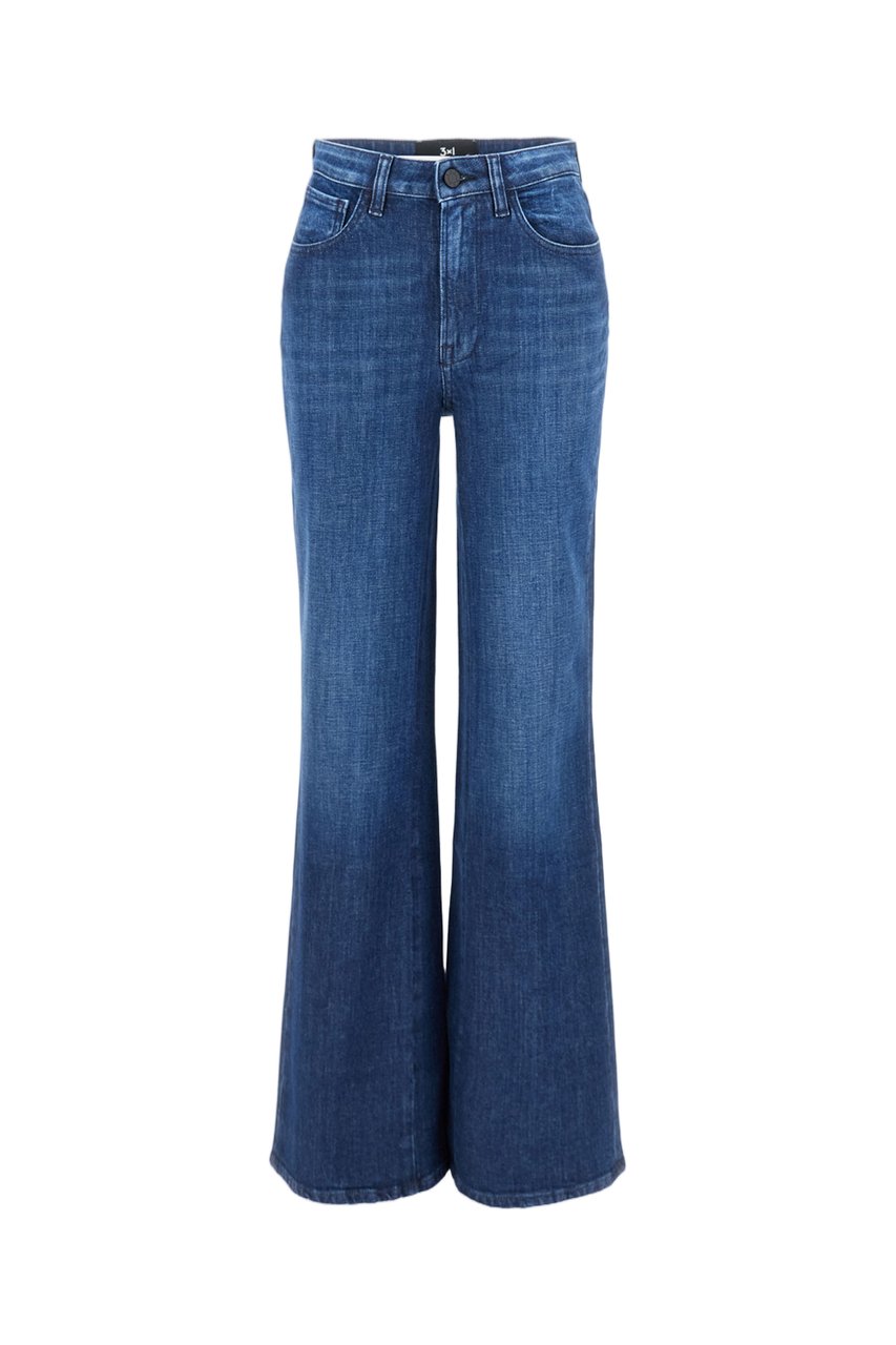 3X1 Mid-Rise Full-Length Flared Jeans With Five-Pocket Design Blauw