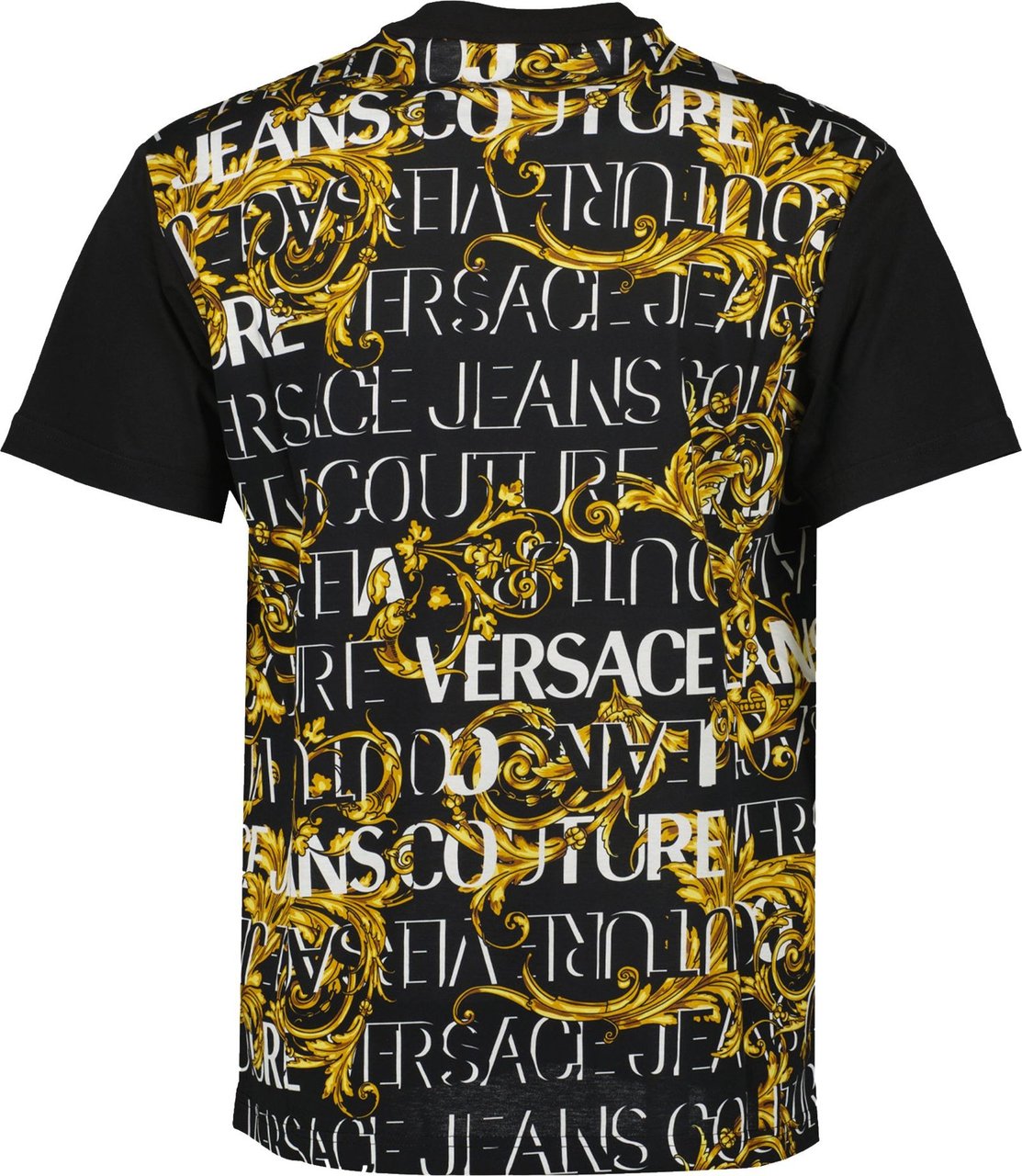 Versace Jeans Couture T-shirt Man Print Logo 73gah6r0.js099.g89 Zwart