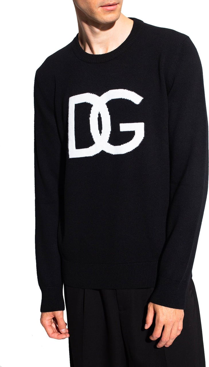 Dolce & Gabbana Dolce & Gabbana Wool Logo Sweater Zwart