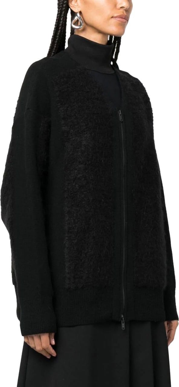 Y-3 V-neck knitted jacket Zwart