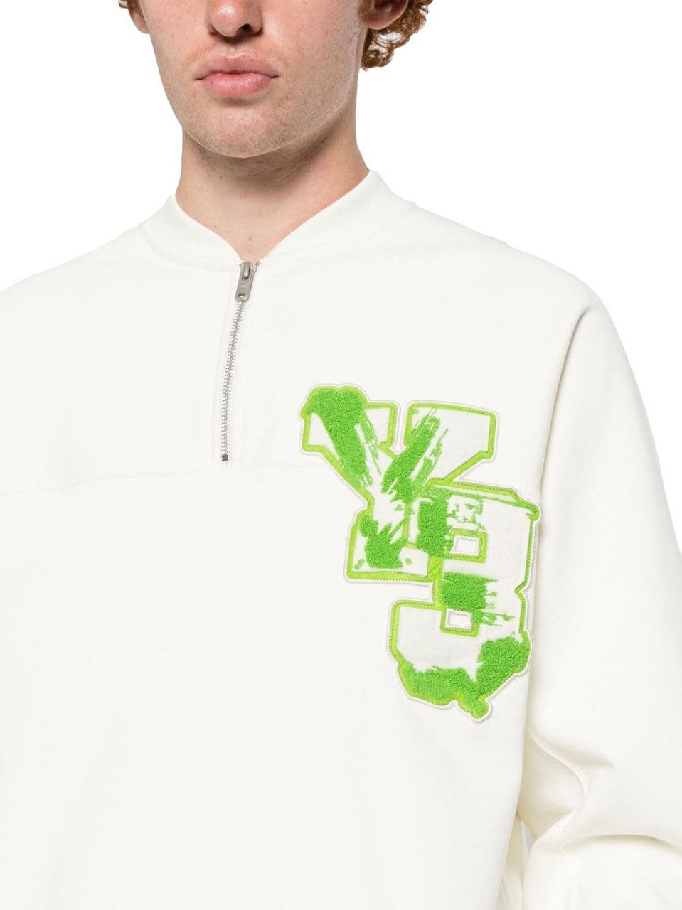 Y-3 logo-patch organic cotton sweatshir Divers