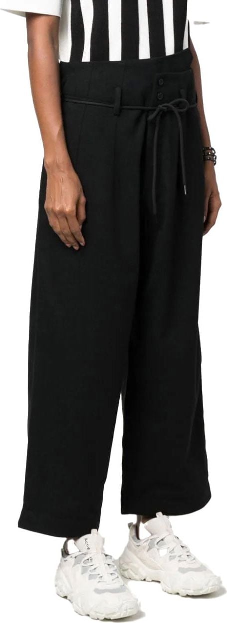 Y-3 box-pleat wide-leg trousers Zwart