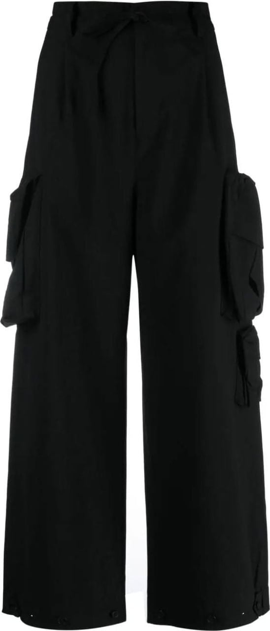 Y-3 wide-leg cotton cargo trousers Zwart