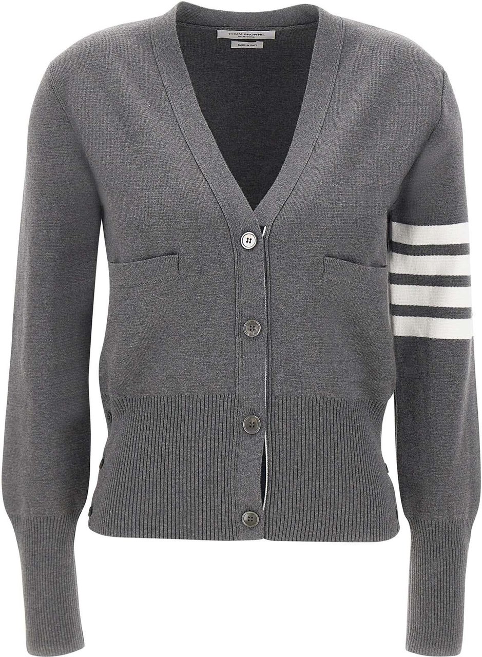 Thom Browne Thom Browne Grey cotton cardigan Grijs