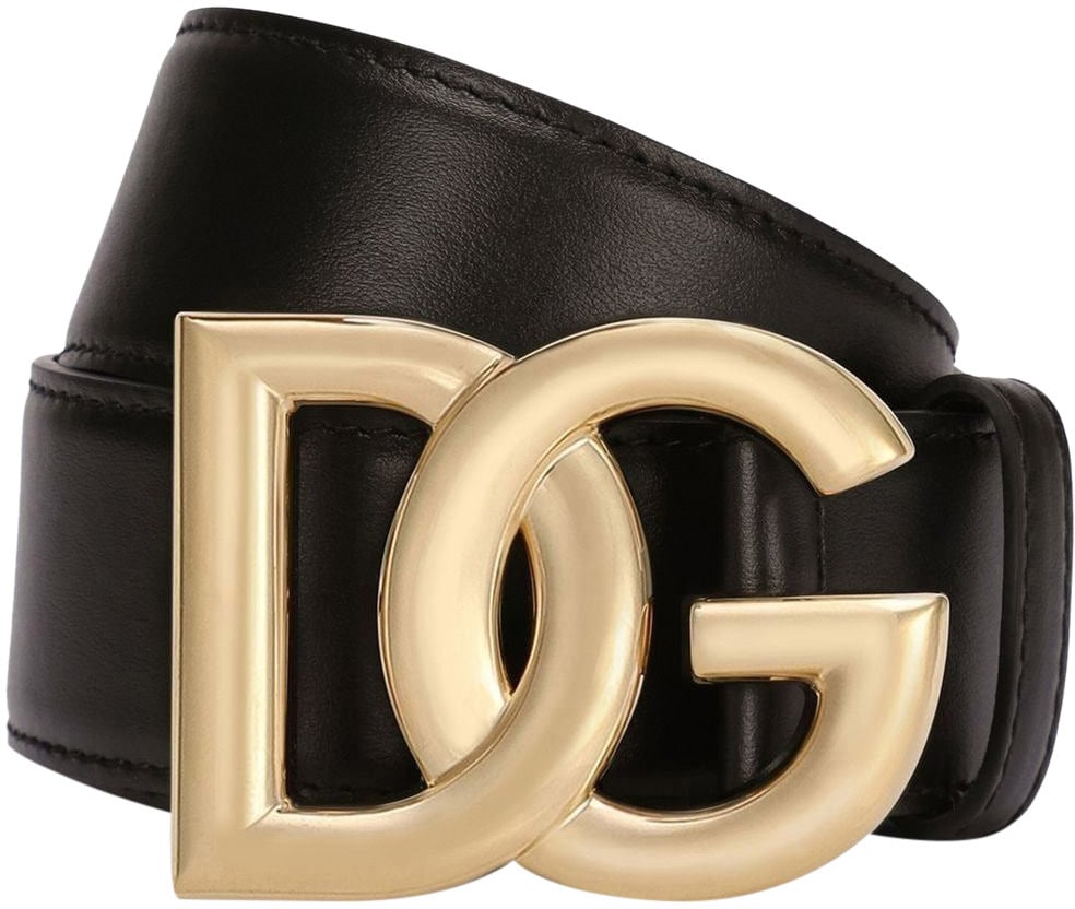 Dolce & Gabbana DG Leather Belt Zwart