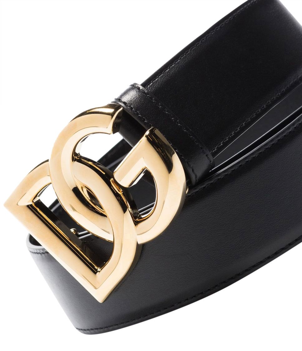 Dolce & Gabbana DG Leather Belt Zwart