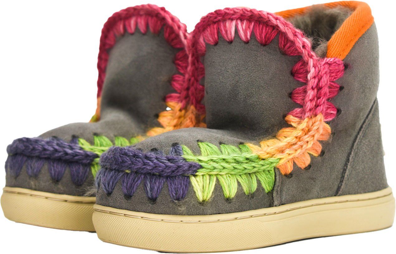 MOU Eskimo sneaker rainbow stitching Beige