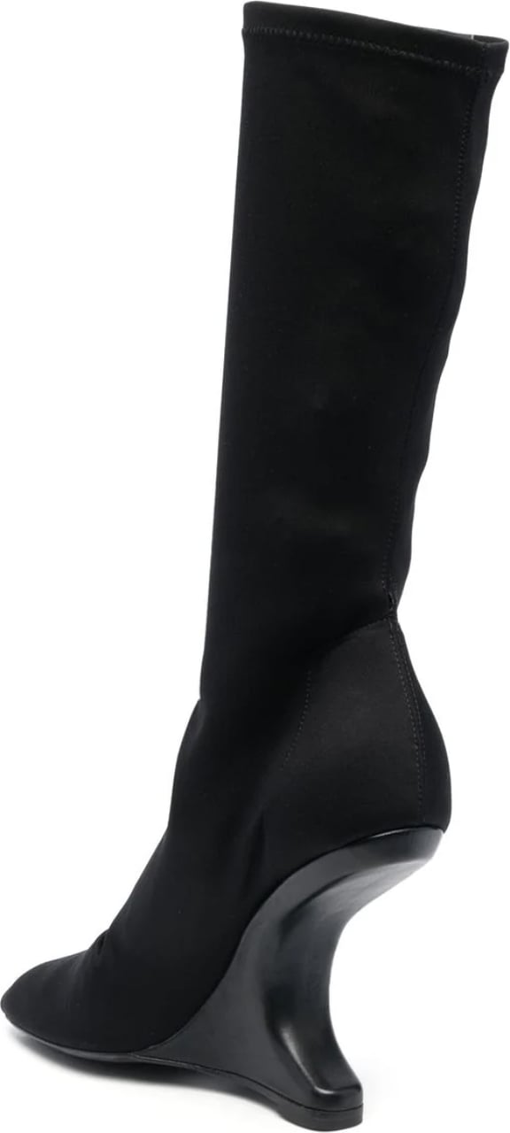 Rick Owens Cantilever 11 Mid Calf Boot - Black Neo Zwart