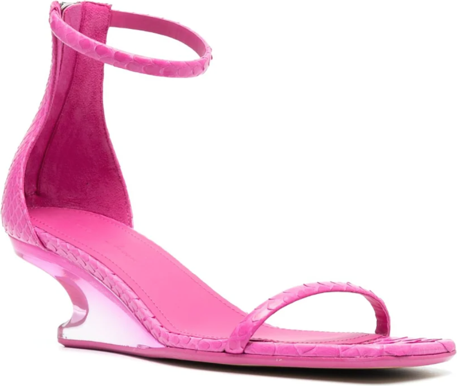 Rick Owens Sandali Hot Pink Fuchsia/clear Python Sandals Cantilever Beige