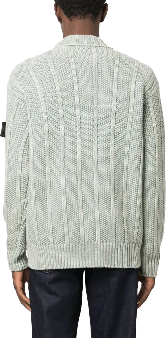 Stone Island virgin wool tricot-knit jumper Groen