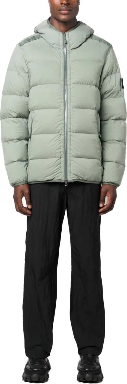 Stone Island Compass-patch padded down jacket Groen