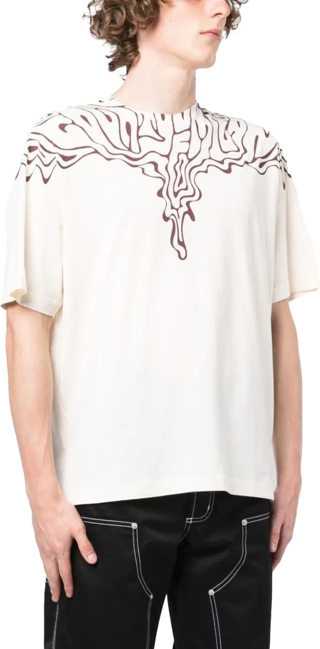 Marcelo Burlon Fluid Wings-print cotton T-shirt Neutraal