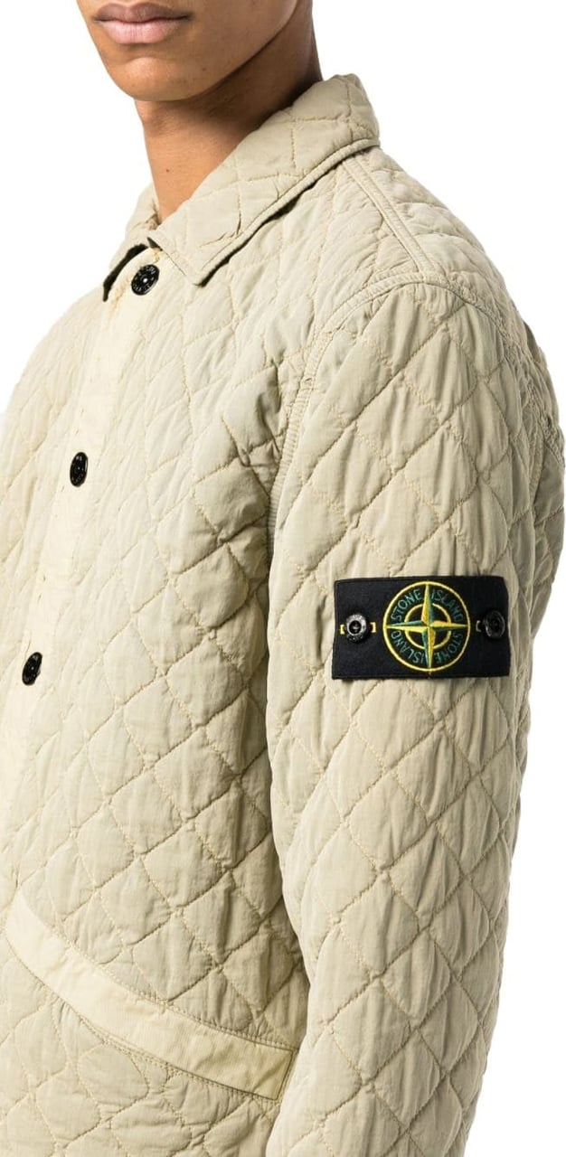 Stone Island quilted press-stud fastening bomber Groen