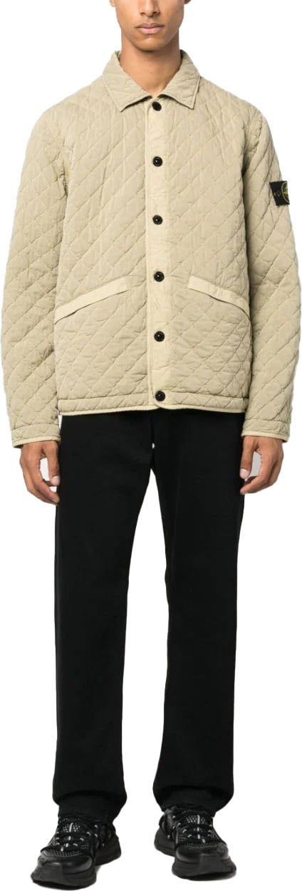 Stone Island quilted press-stud fastening bomber Groen