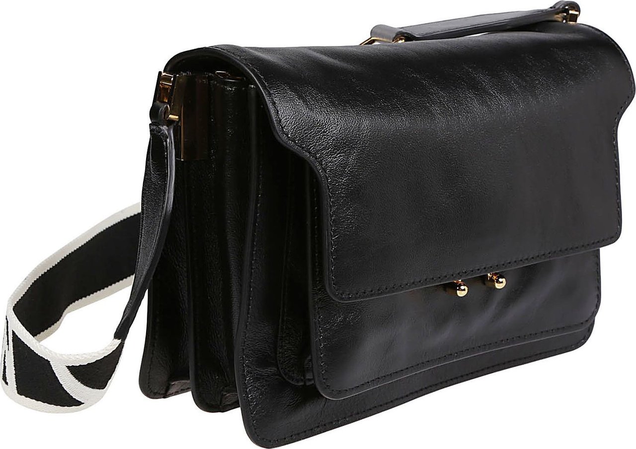 Marni Medium Trunk Soft Shoulder Bag Black Zwart