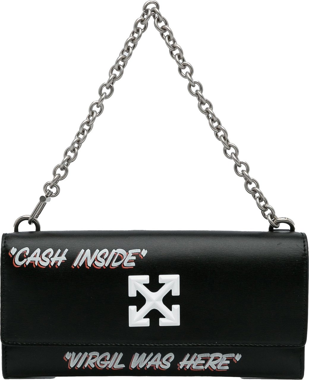 OFF-WHITE Jitney Quote Wallet on Chain Zwart