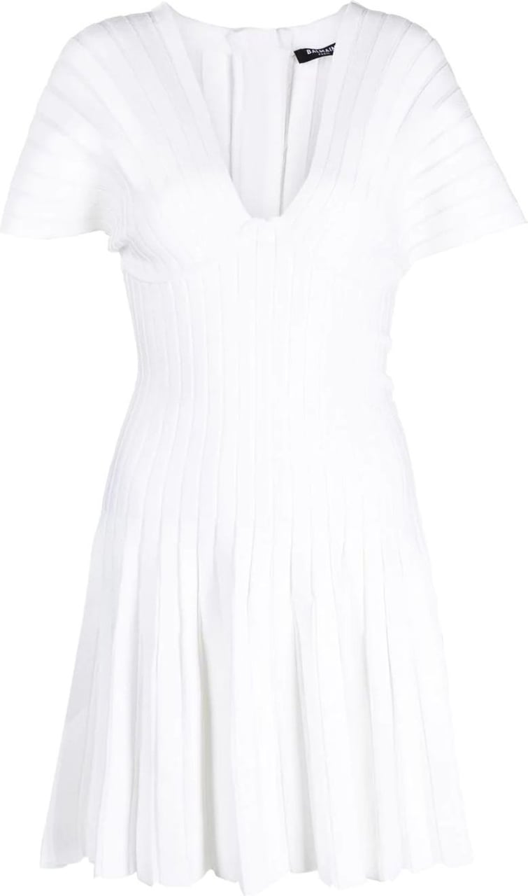 Balmain short ss dress white Wit