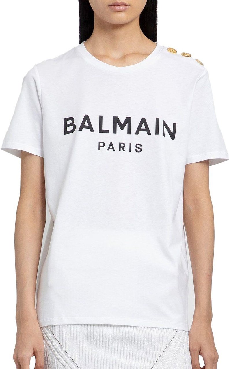 Balmain classic ss t-shirt white Wit