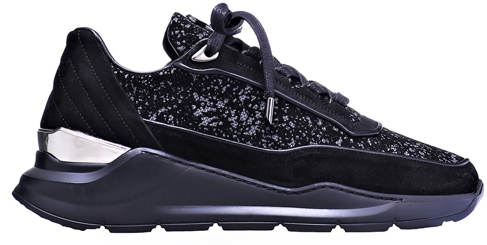 Benjamin Berner Hector Runner Galaxy Waxed Suede Sneaker Zwart