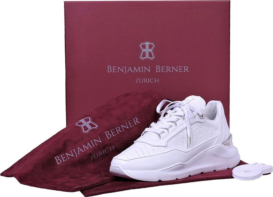 Benjamin Berner Hector Runner Python Cut Matt Nappa Sneaker Wit