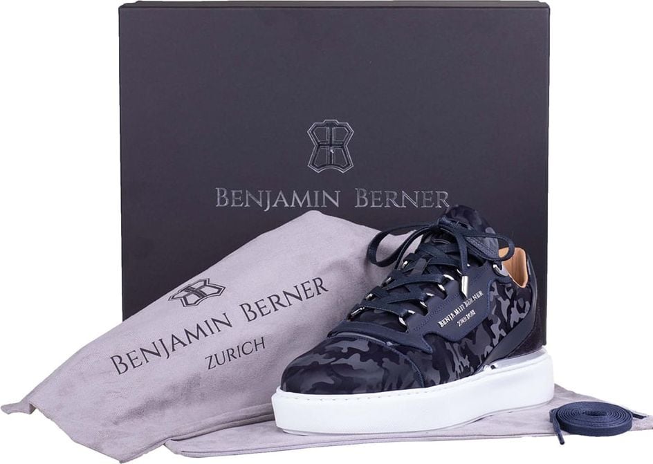 Benjamin Berner Raphael Low Top Camouflage Sneaker Blauw