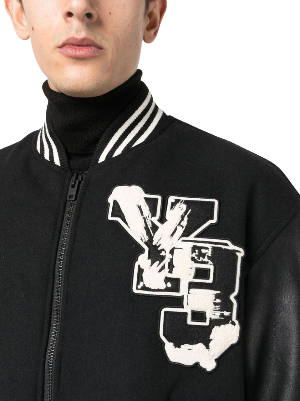 Y-3 Varsity zipped bomber jacket Zwart