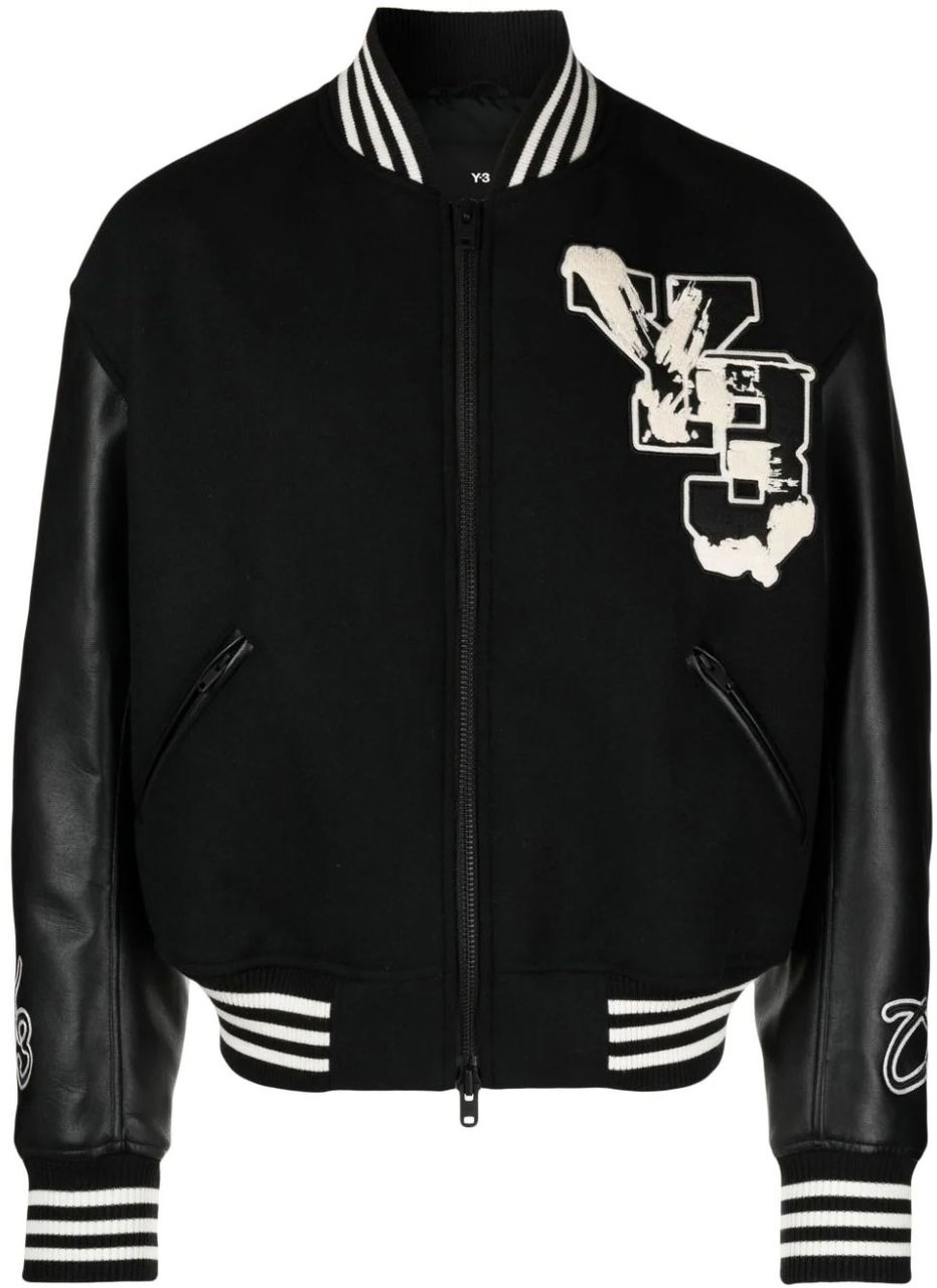 Y-3 Varsity zipped bomber jacket Zwart