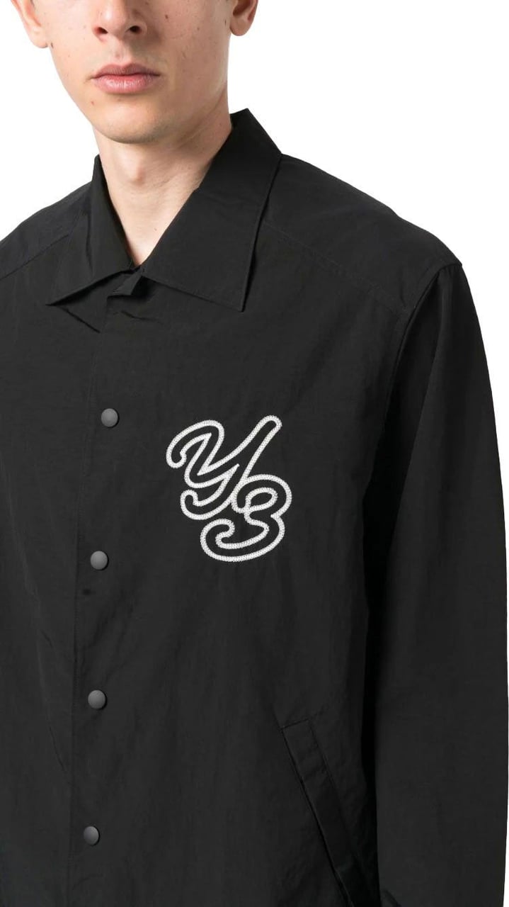 Y-3 logo-embroidered shirt jacket Zwart