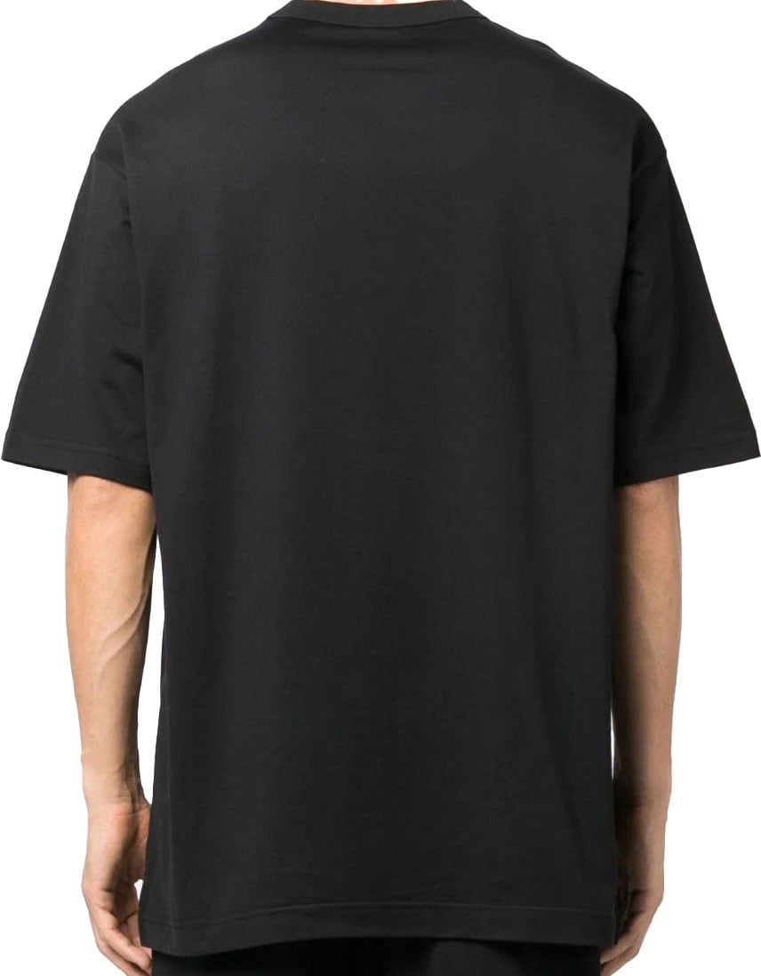 Y-3 logo-flocked T-shirt Zwart