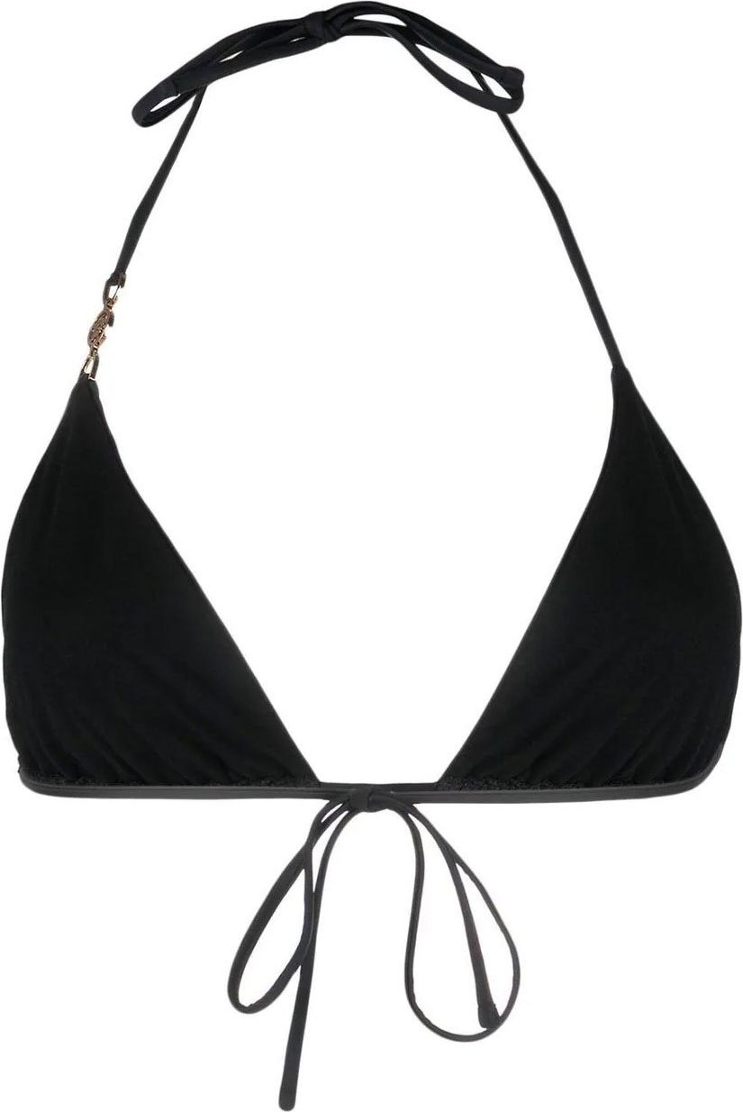 Versace logo-embellished bikini top Zwart