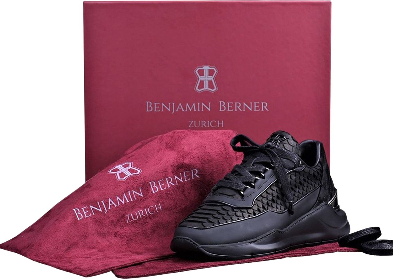 Benjamin Berner Hector Runner Galaxy Waxed Suede Sneaker Zwart