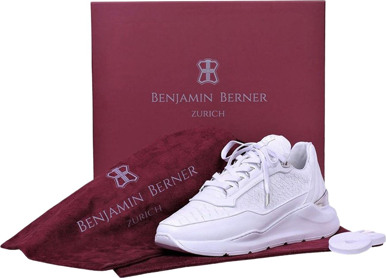 Benjamin Berner Hector Runner Python Cut Matt Nappa Sneaker Wit