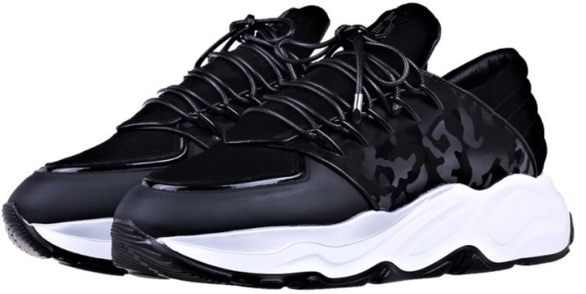 Benjamin Berner Phoenix Reflective Camouflage Matt Nappa Sneaker Zwart