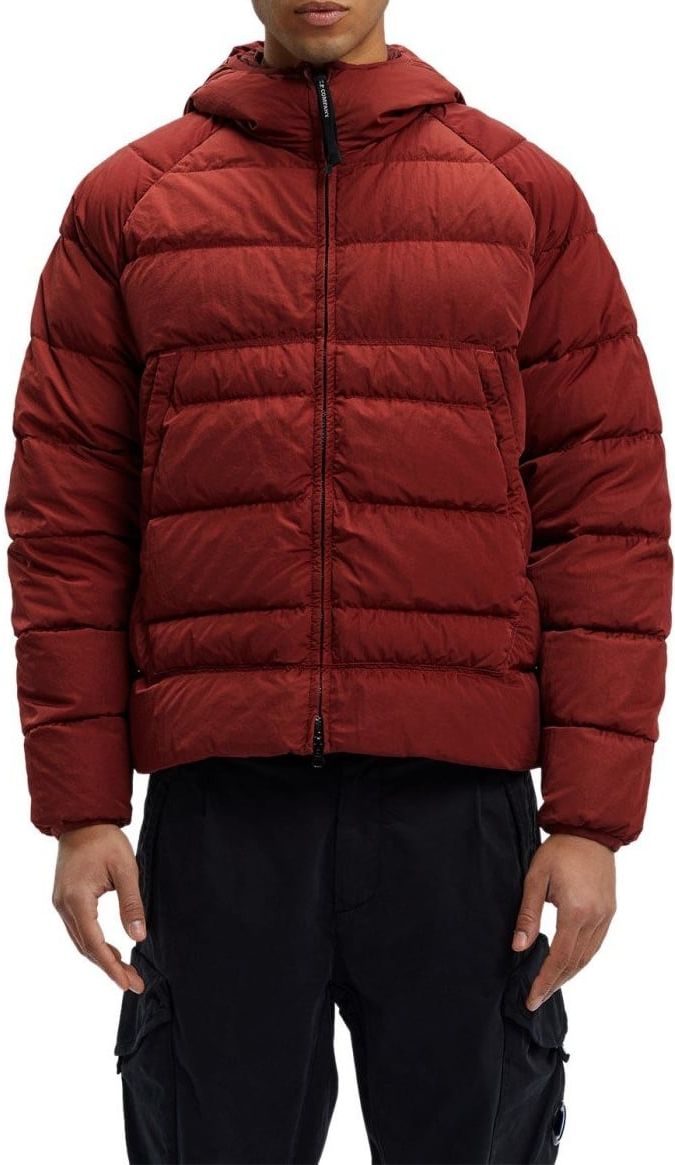 CP Company C.p. Company Eco Chrome-r Goggle Ketchup Hooded Down Jacket Red Rood