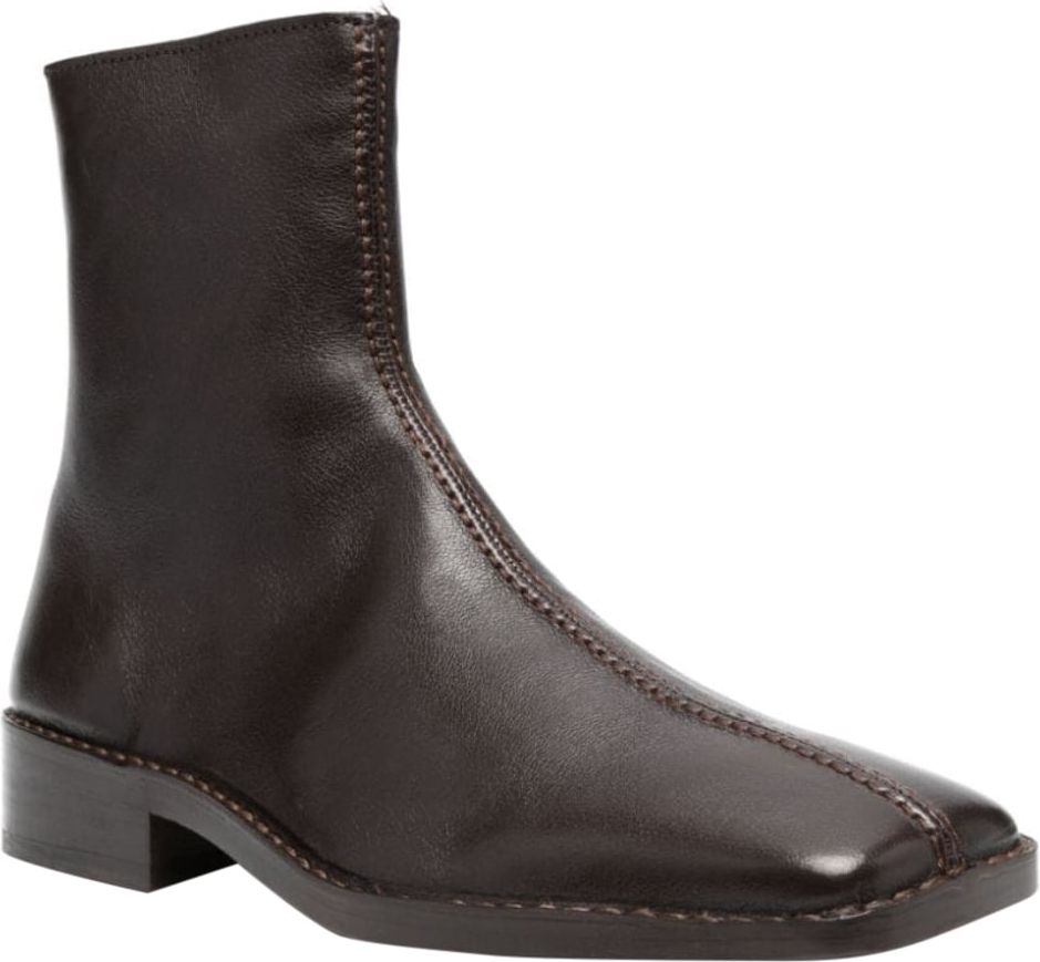 Lemaire Piped Zipped Boots Mushroom Brown Bruin