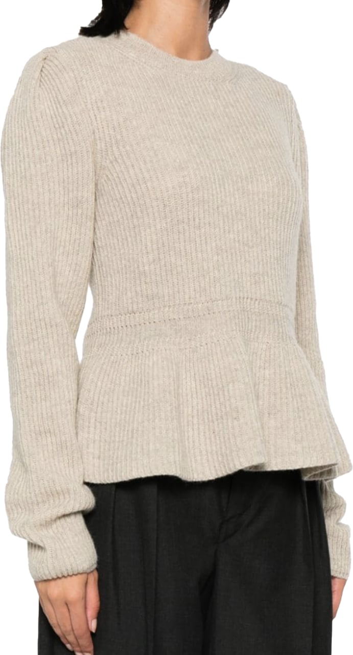 Lemaire Lemaire Peplum Sweater Chalk White Wit